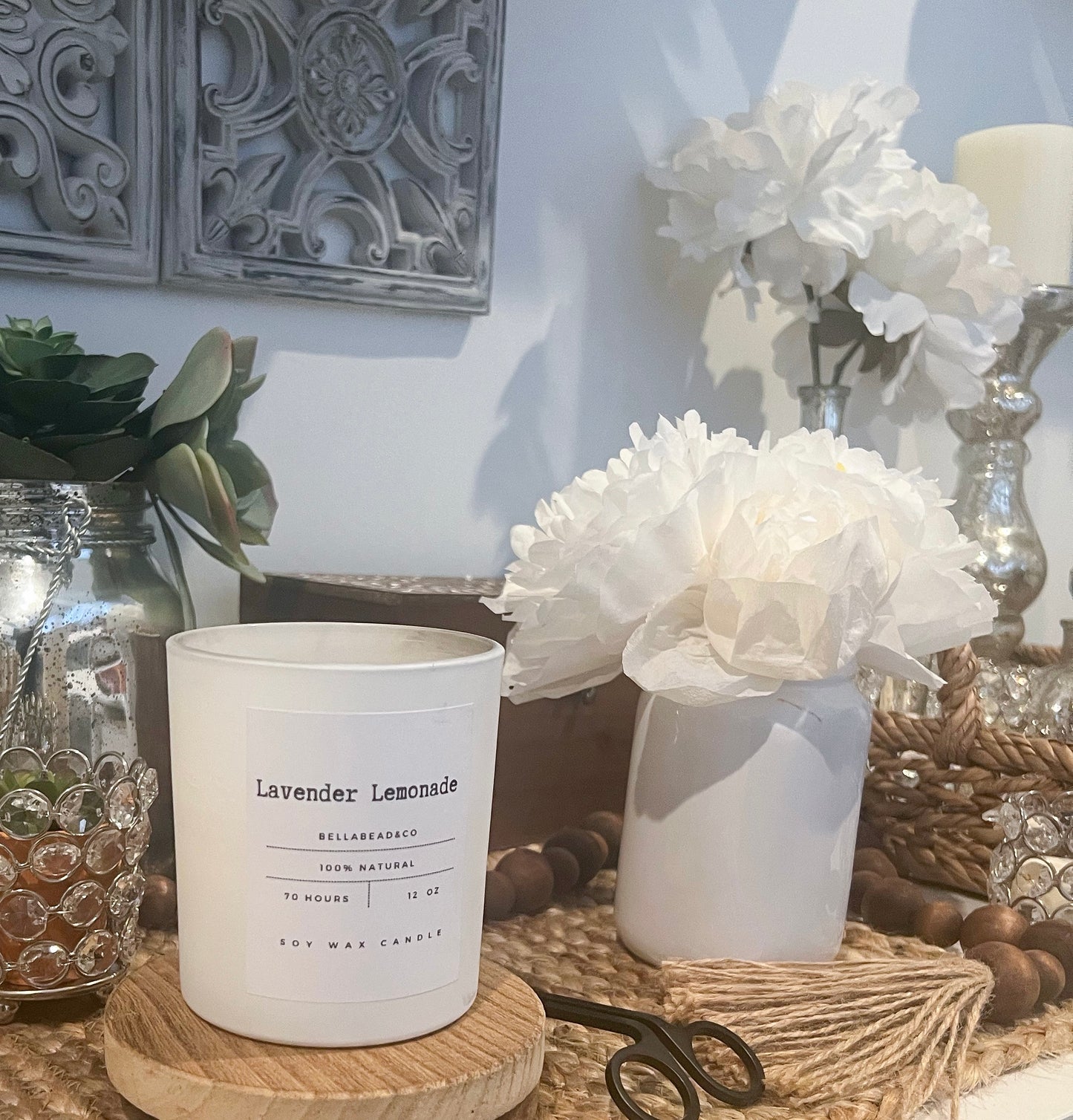 Lavender Lemonade Candle – Refreshing Herbal Citrus Blend Soy Wax 12oz Candle- Relaxing Aromatherapy Candle
