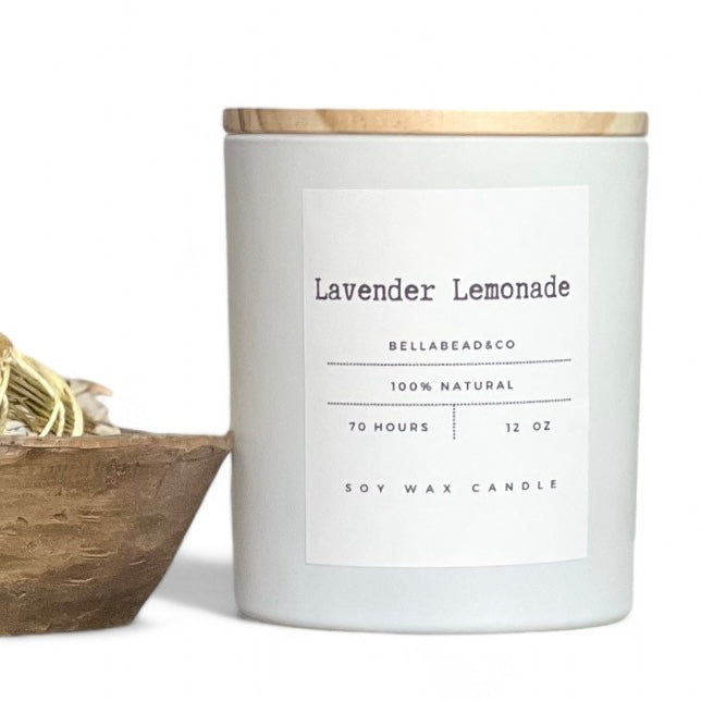 Lavender Lemonade Candle – Refreshing Herbal Citrus Blend Soy Wax 12oz Candle- Relaxing Aromatherapy Candle