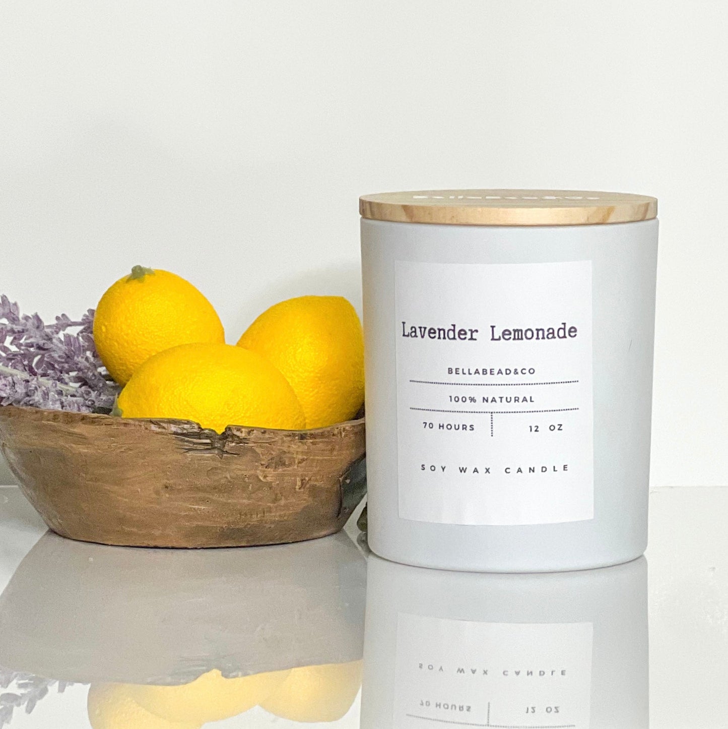 Lavender Lemonade Candle – Refreshing Herbal Citrus Blend Soy Wax 12oz Candle- Relaxing Aromatherapy Candle