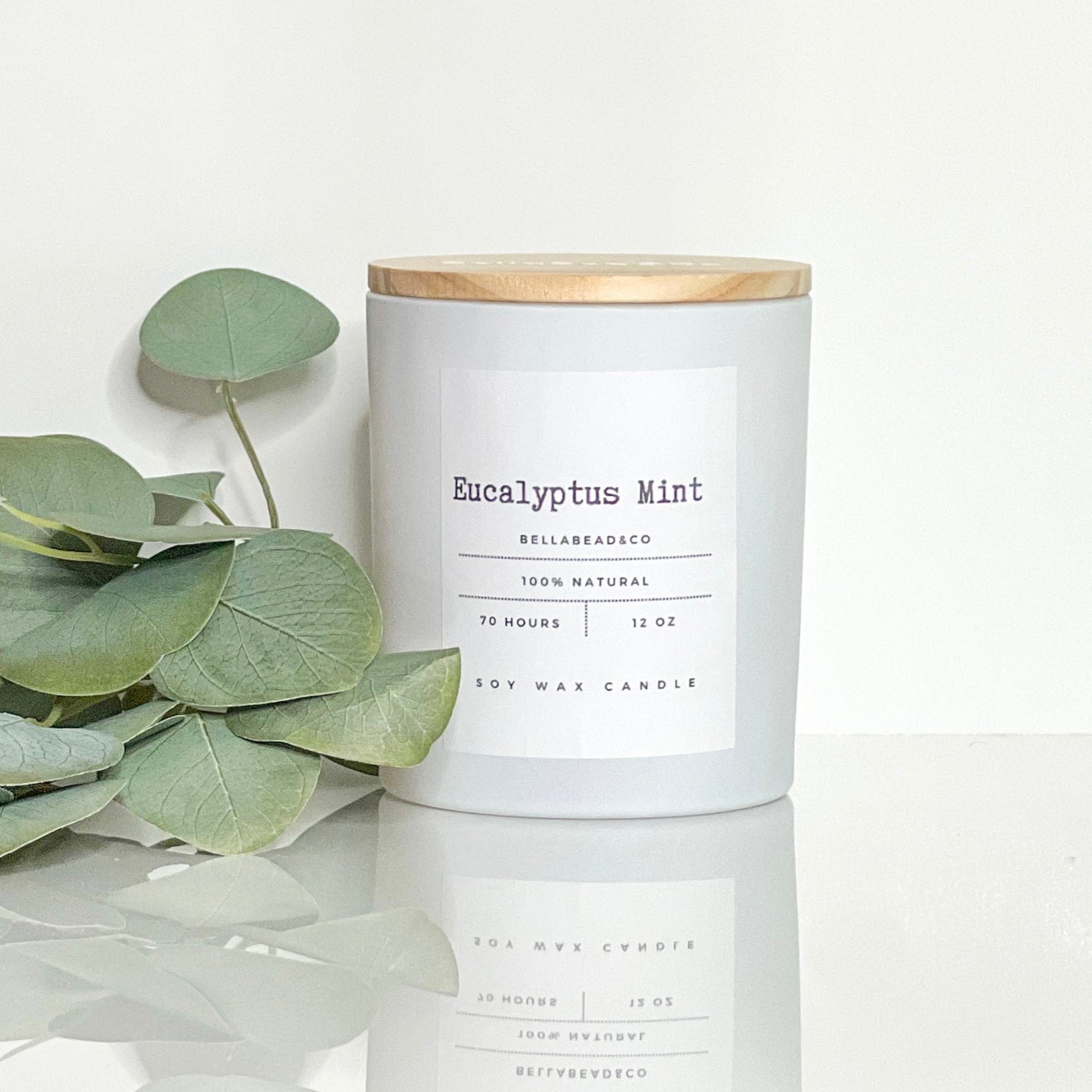 Eucalyptus Mint Candle | Refreshing Herbal Spa Blend | Clean Soy Wax 12oz Candle