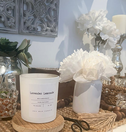 Lavender Lemonade Candle – Refreshing Herbal Citrus Blend Soy Wax 12oz Candle- Relaxing Aromatherapy Candle