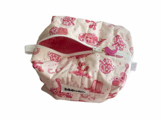 Handmade Makeup Bag - Pink Cowgirl