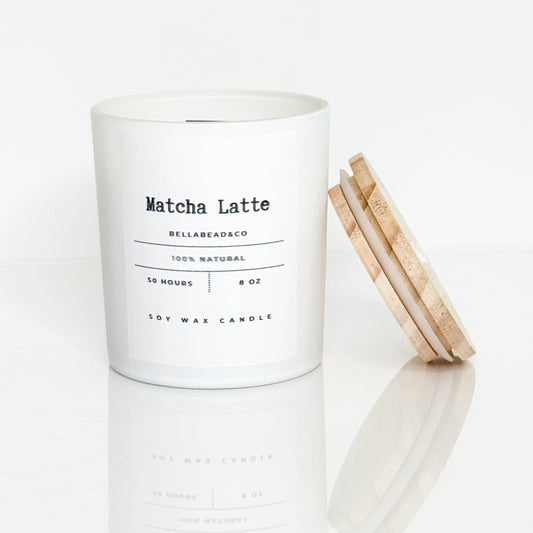 Matcha Latte Candle | Creamy Green Tea Blend | Cozy Café Candle| 12oz Soy Wax Candle