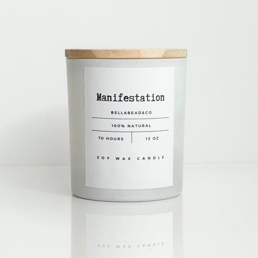 Manifestation Candle | Intention Setting | Positive Energy Soy Candle| 12oz Soy Wax Candle