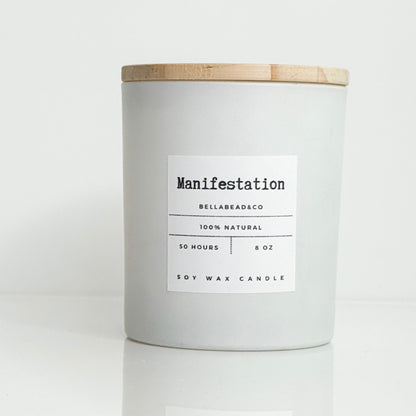 Manifestation Candle | Intention Setting | Positive Energy Soy Candle| 8oz Soy Wax Candle