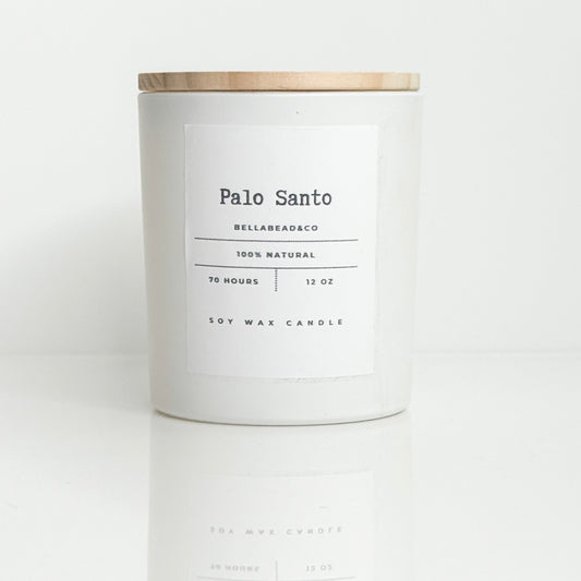 Palo Santo Candle | Cleansing Woodsy Scent | Spiritual Healing Candle| 12oz Soy Wax Candle