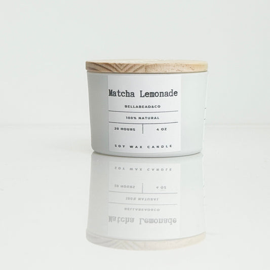 Matcha Lemonade Candle | Fresh Green Tea & Lemon Citrus | Uplifting Candle | 4oz Soy Wax Candle