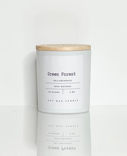 Green Forest Candle | Woodsy Pine & Cedar Blend | Nature Inspired Candle | 8oz Candle
