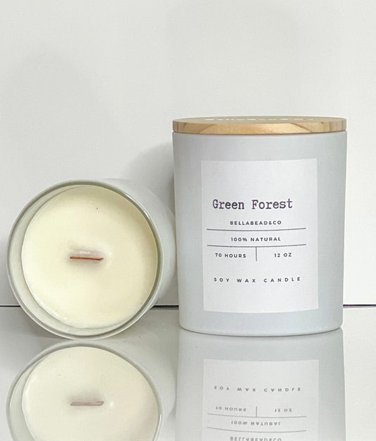 Green Forest Candle | Woodsy Pine & Cedar Blend | Nature Inspired Candle | 8oz Candle